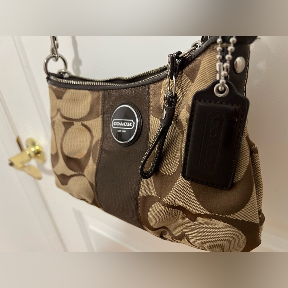 Coach, Crossbody Bag, Tan and Brown - Picture 6 of 9